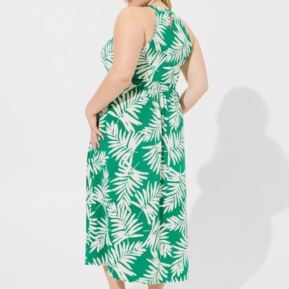 Torrid Stretch Tropical Halter Dress 2 2X 18/20 - Picture 2 of 13